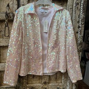 Together Iridescent Sequin Blazer - Pink